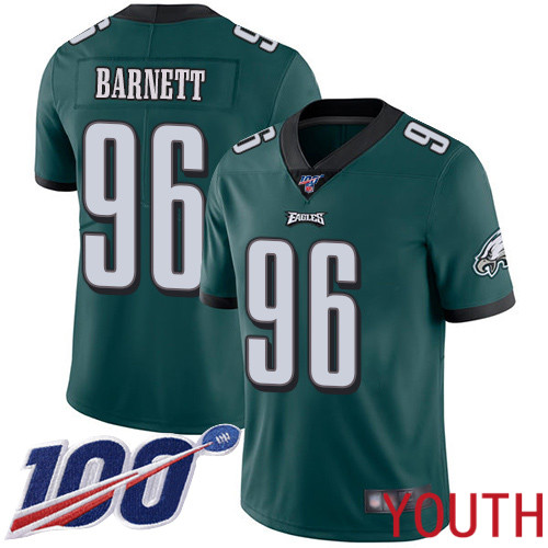 Youth Philadelphia Eagles 96 Derek Barnett Midnight Green Team Color Vapor Untouchable NFL Jersey Limited 100th